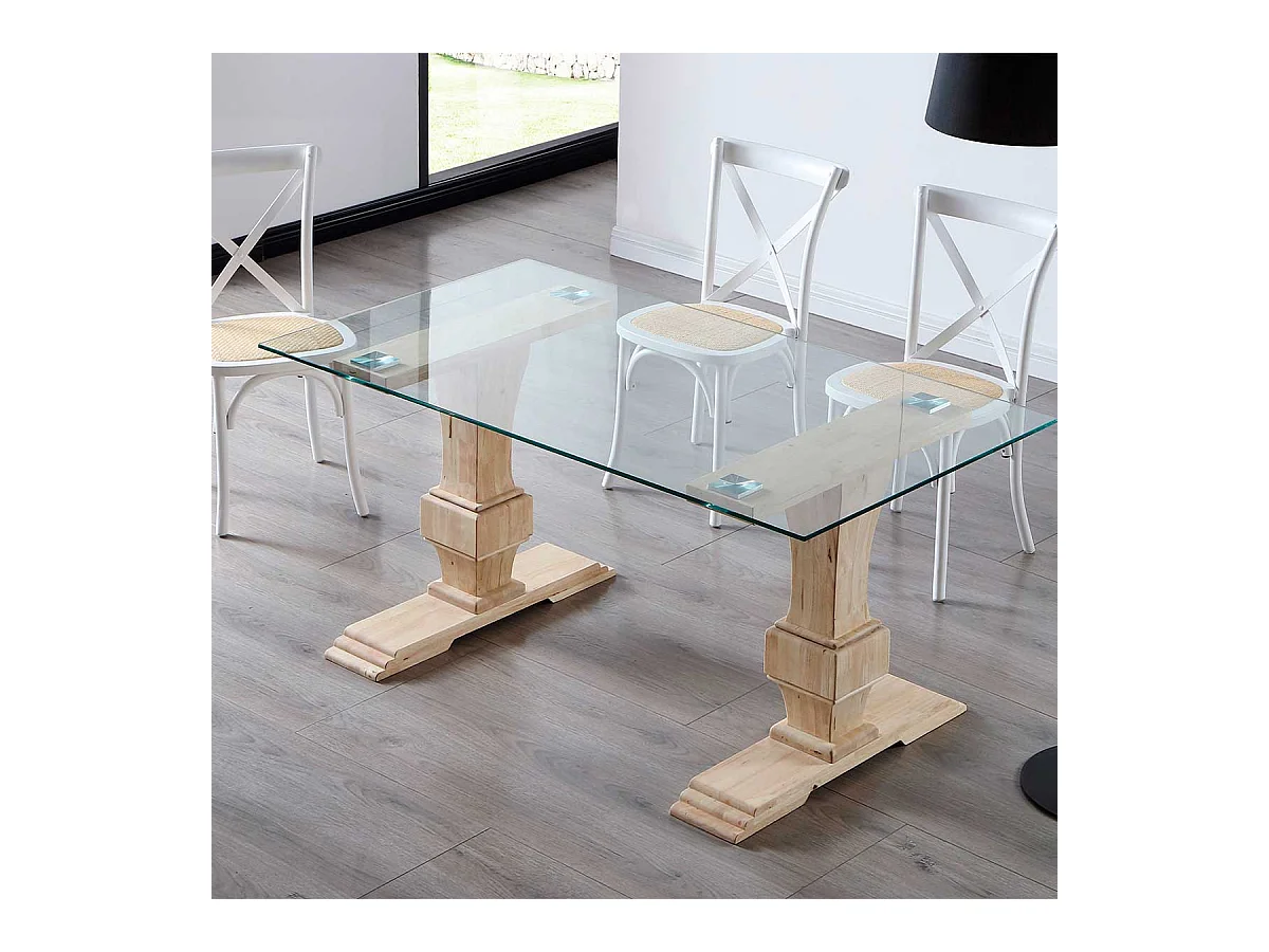 Mesa de comedor Versalles forma rectangular roble Nordish 76x160x90 cm Adec