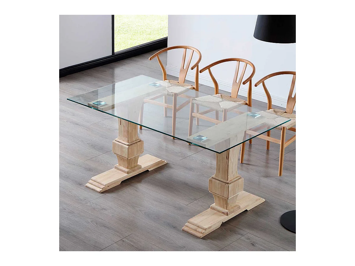 Mesa de comedor Versalles forma rectangular roble Nordish 76x160x90 cm Adec