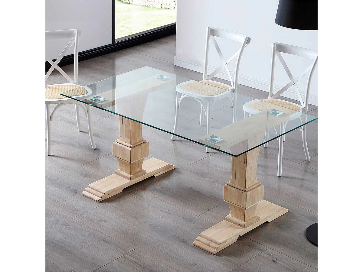 Mesa de comedor Versalles forma rectangular roble Nordish 76x160x90 cm Adec