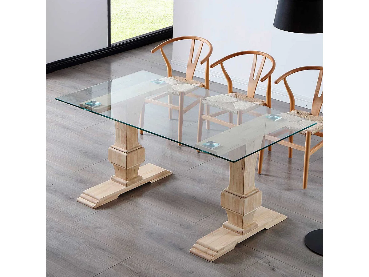 Mesa de comedor Versalles forma rectangular roble Nordish 76x160x90 cm Adec