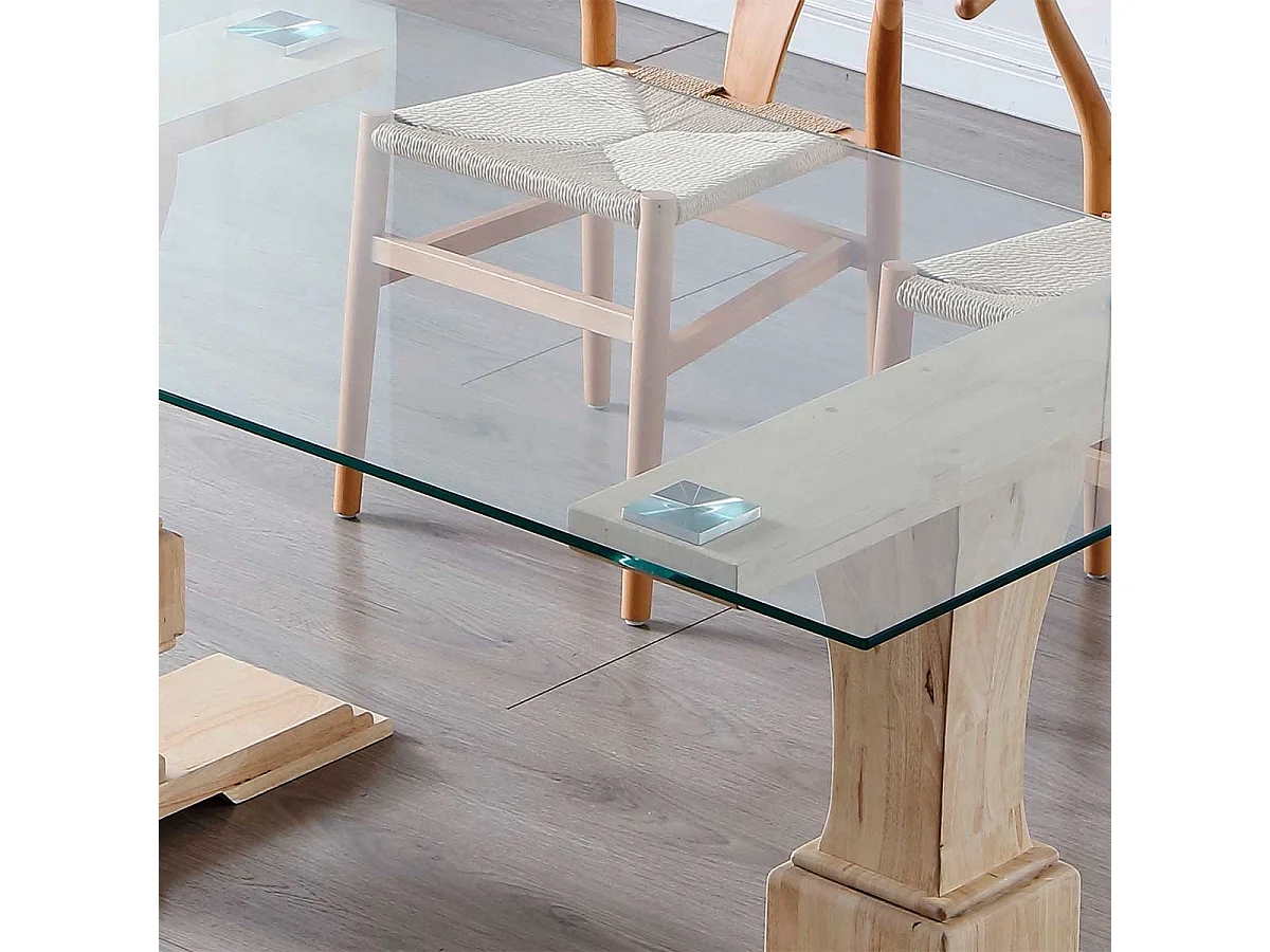 Mesa de comedor Versalles forma rectangular roble Nordish 76x160x90 cm Adec