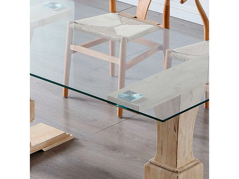 Mesa de comedor Versalles forma rectangular roble Nordish 76x160x90 cm Adec