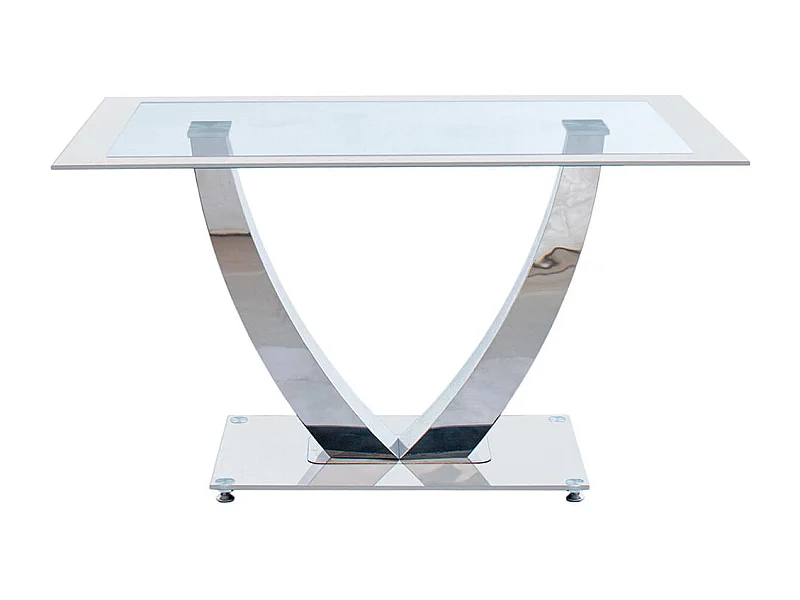 Mesa de comedor Dubai cristal templado blanco 75x140x90 cm Adec