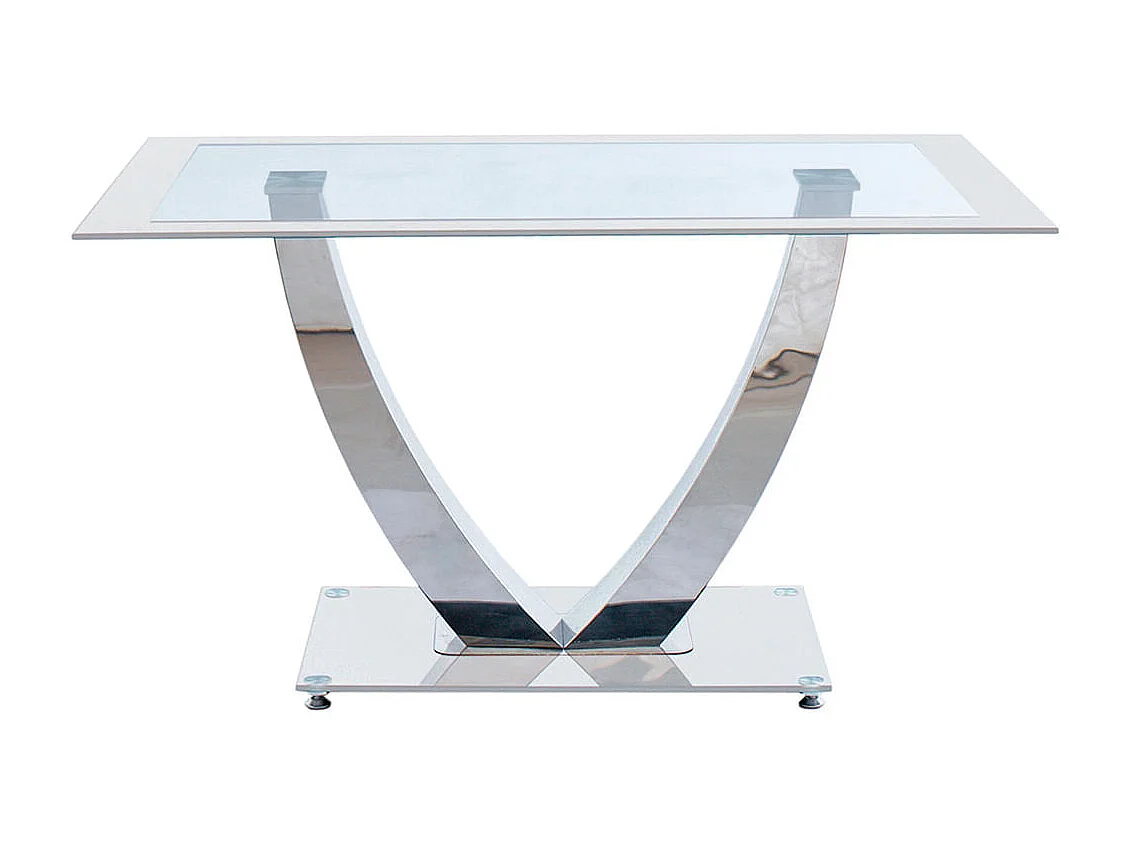 Mesa de comedor Dubai cristal templado blanco 75x140x90 cm Adec