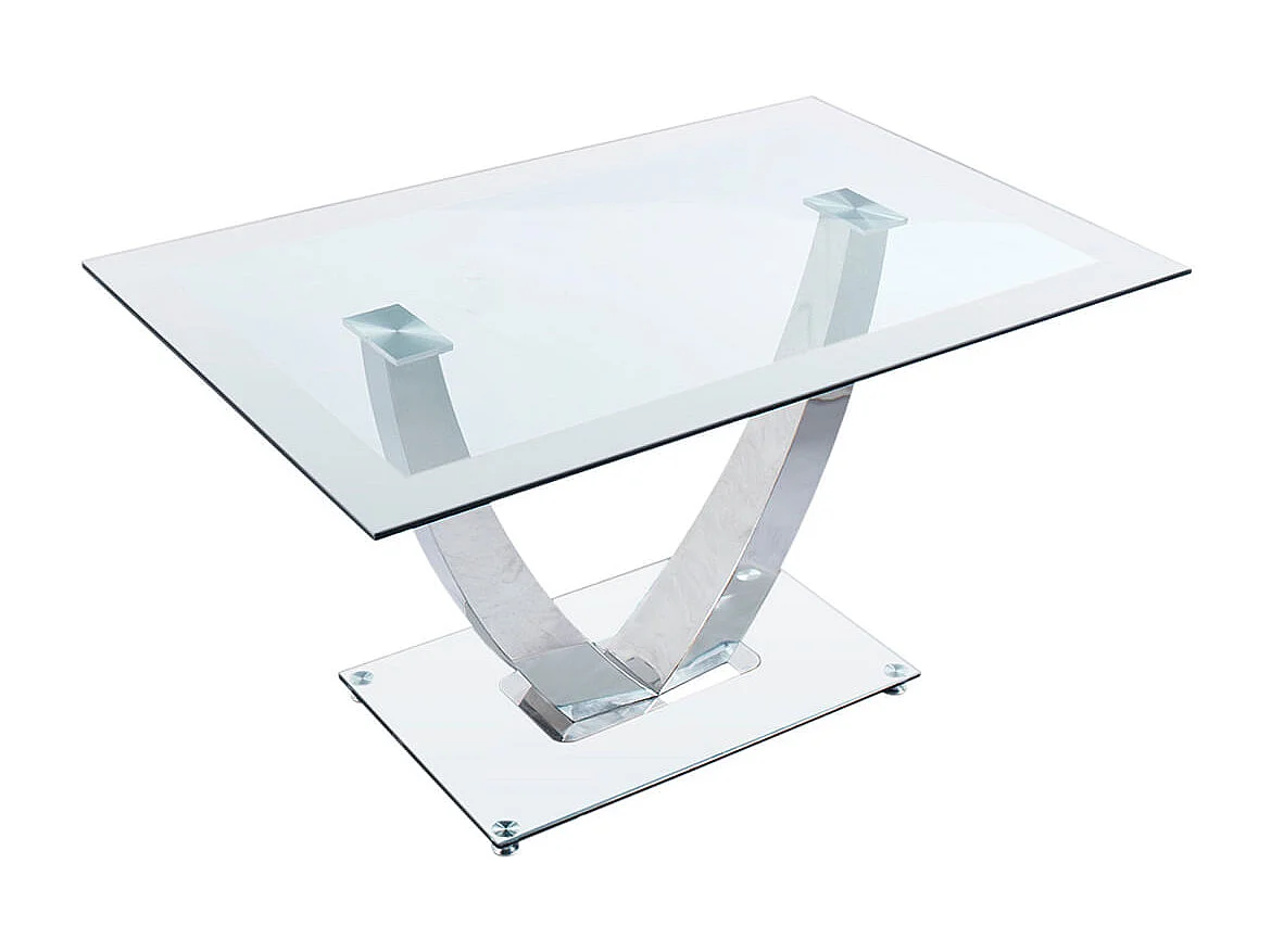 Mesa de comedor Dubai cristal templado blanco 75x140x90 cm Adec
