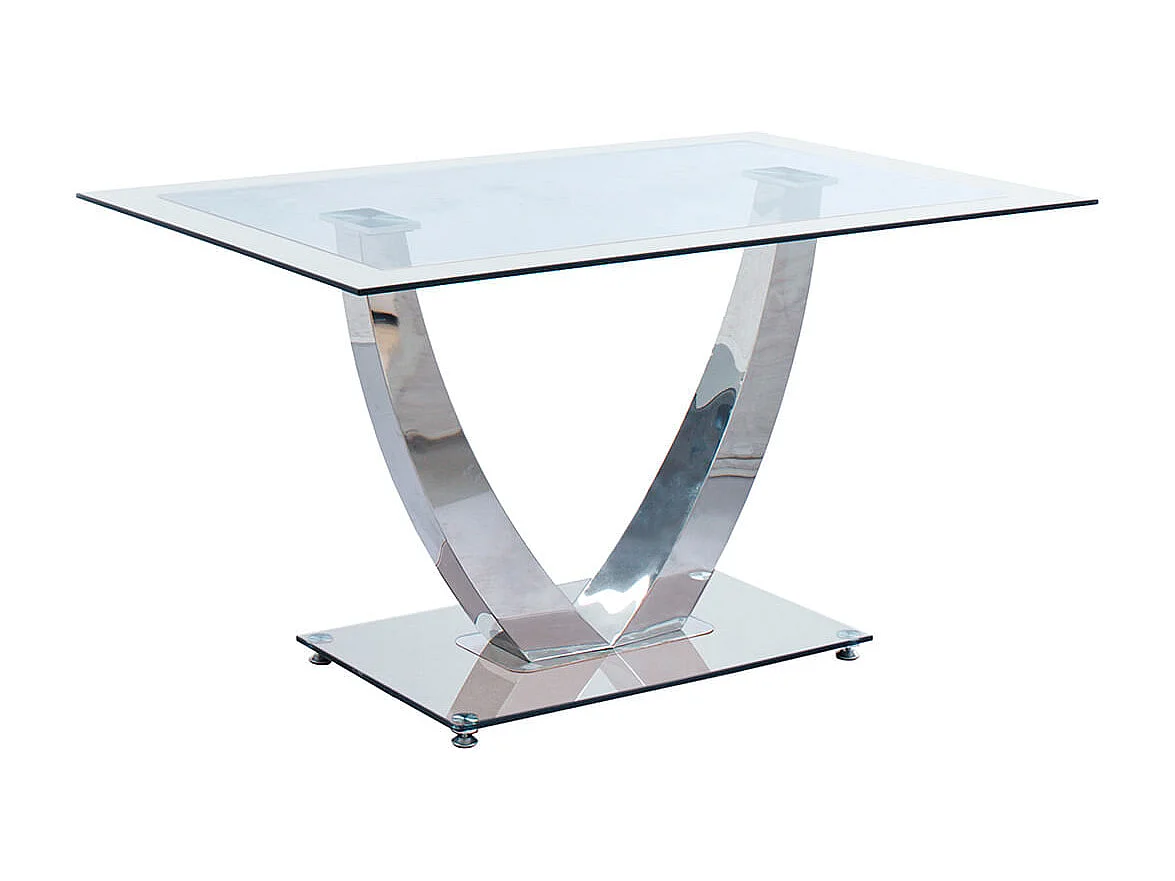 Mesa de comedor Dubai cristal templado blanco 75x140x90 cm Adec
