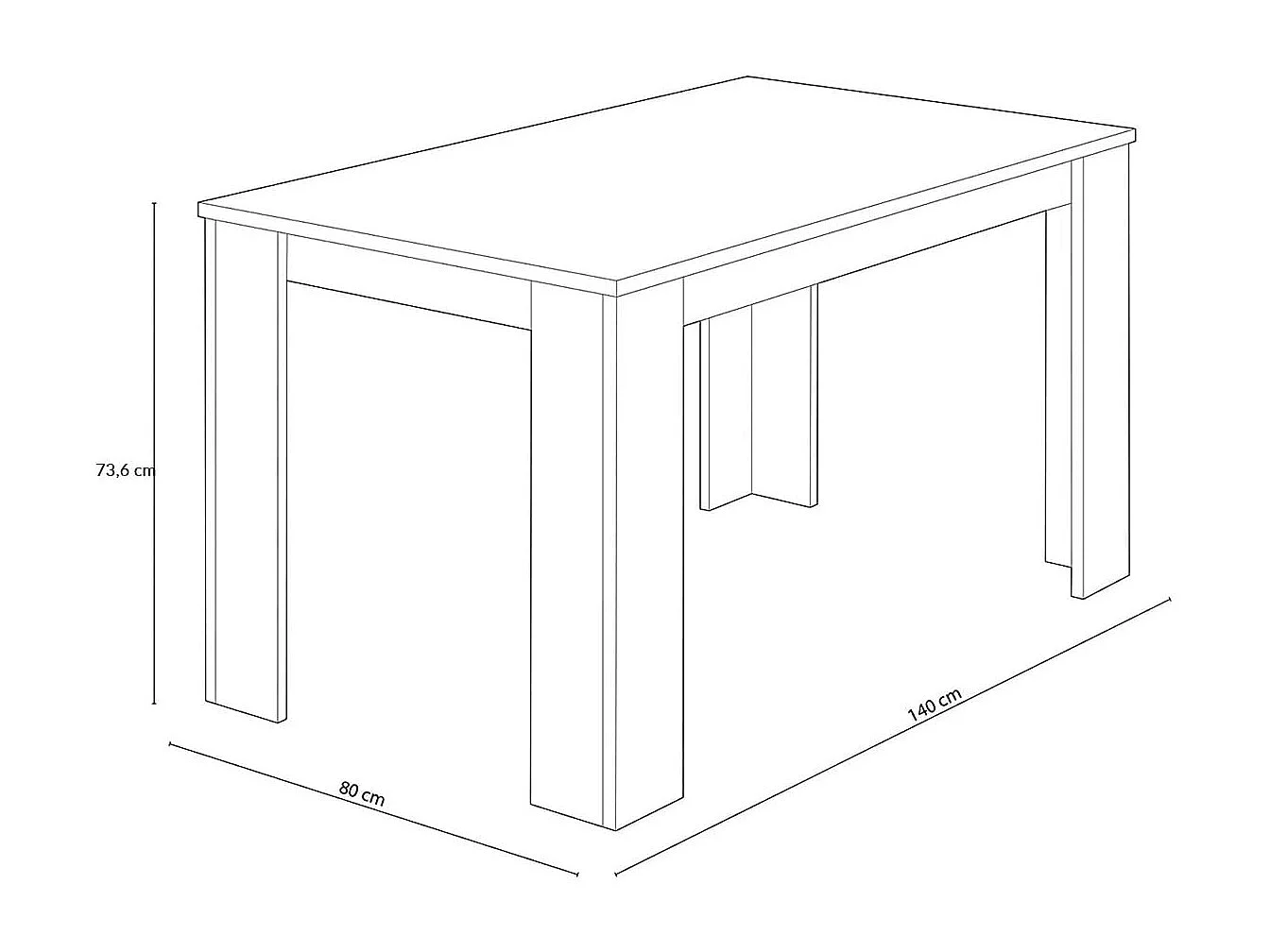 Mesa de comedor Dalas nogal 73,6x140x80 cm