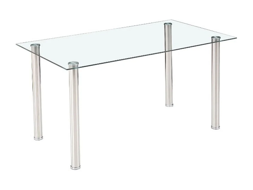 Mesa de cristal Avatar diseño fijo cromo 75x140x80 cm