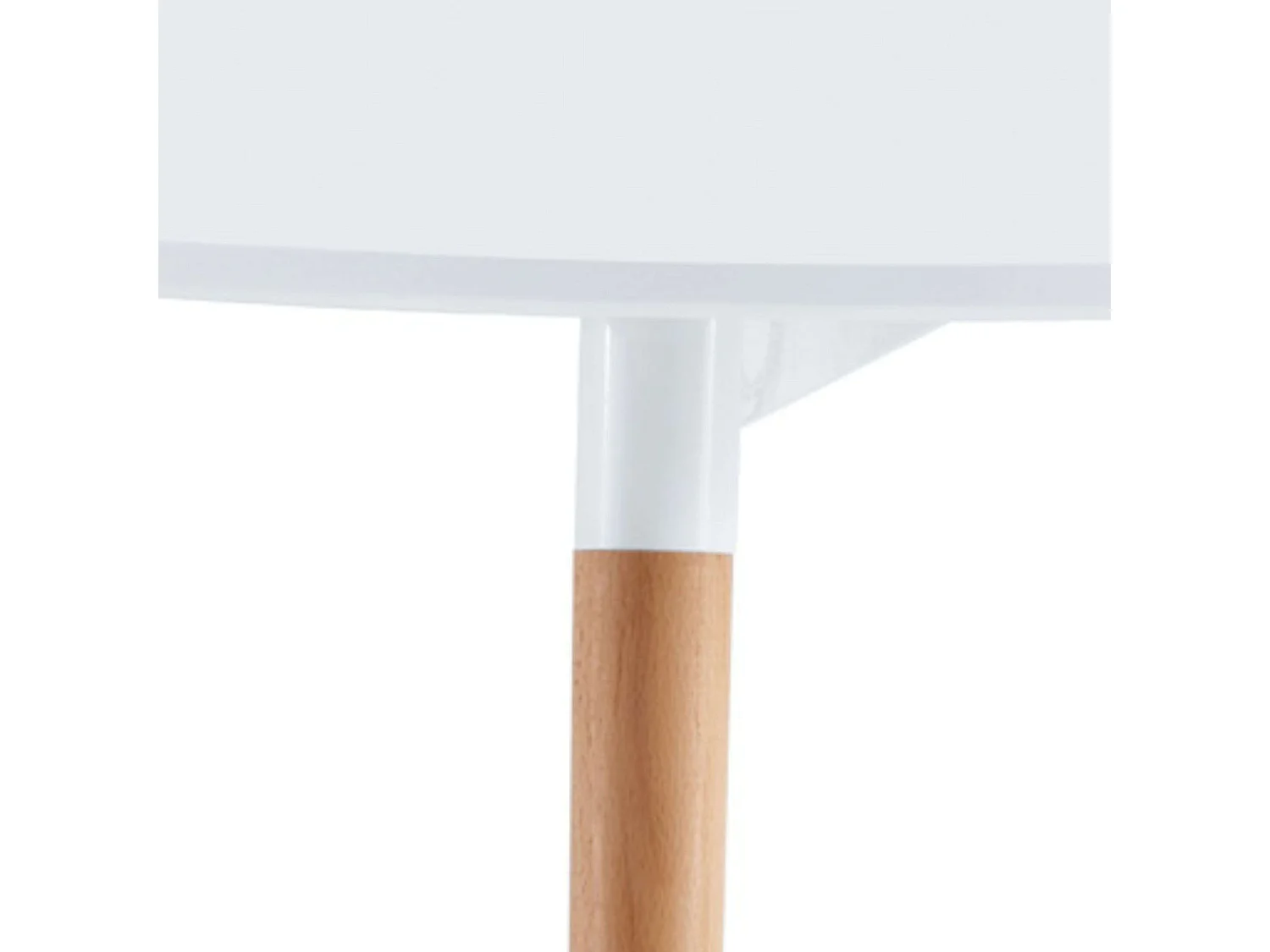 Mesa de comedor Nordika circular diseño nórdico blanco/haya 74,5x100x100 cm Adec