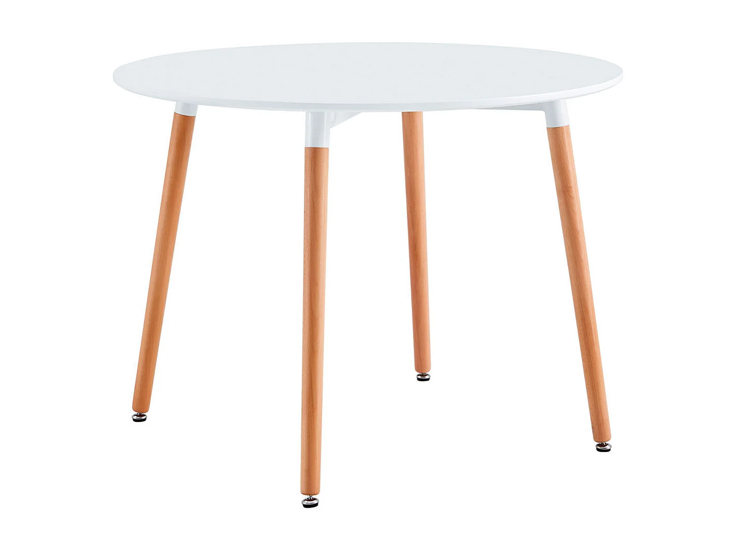 Mesa de comedor Nordika circular diseño nórdico blanco/haya 74,5x100x100 cm Adec