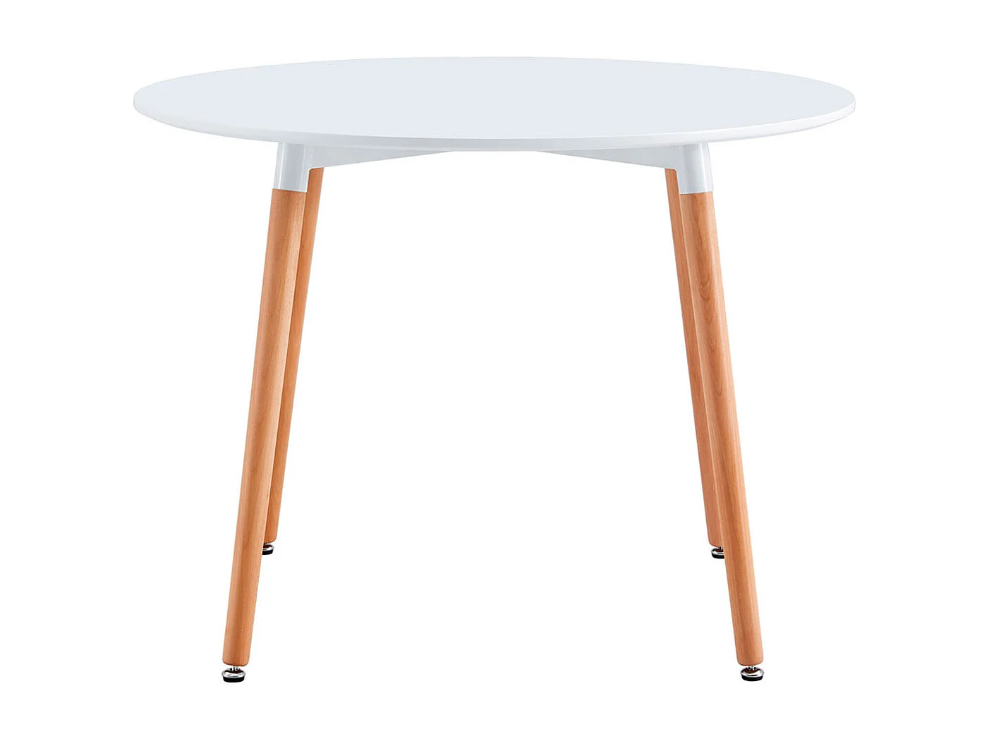 Mesa de comedor Nordika circular diseño nórdico blanco/haya 74,5x100x100 cm Adec