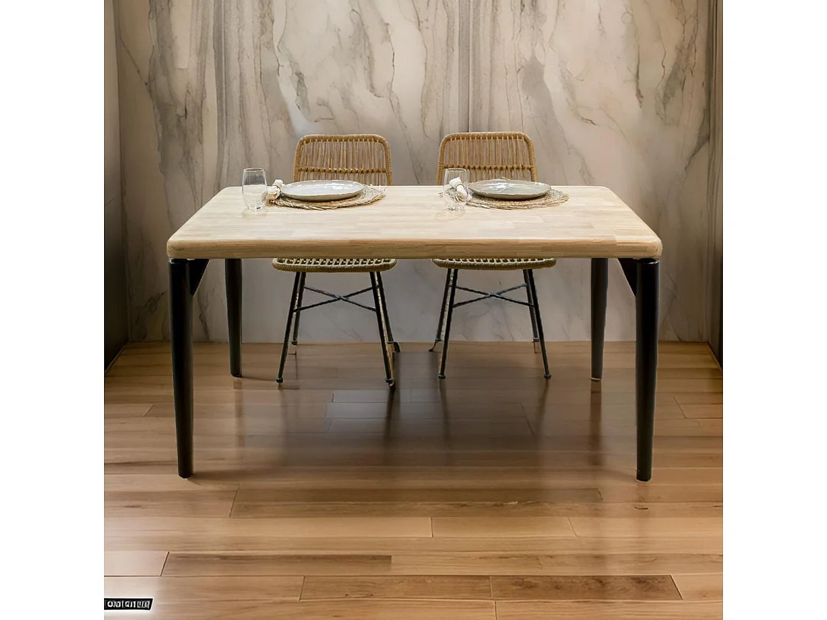 Mesa de comedor Moon diseño fijo nordish/negro 76x140x80 cm Adec