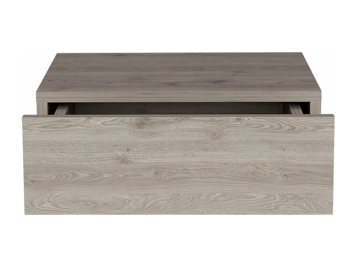 Chevet flottant Milano en mélamine avec un tiroir à rails métalliques, beige, 13 cm X 40 cm X 34.1 cm