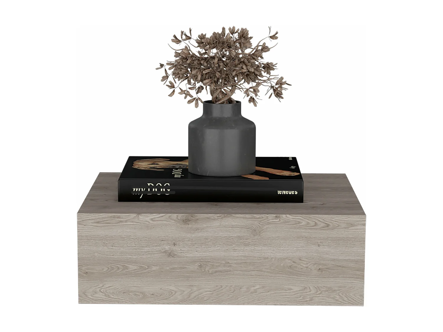 Chevet flottant Milano en mélamine avec un tiroir à rails métalliques, beige, 13 cm X 40 cm X 34.1 cm