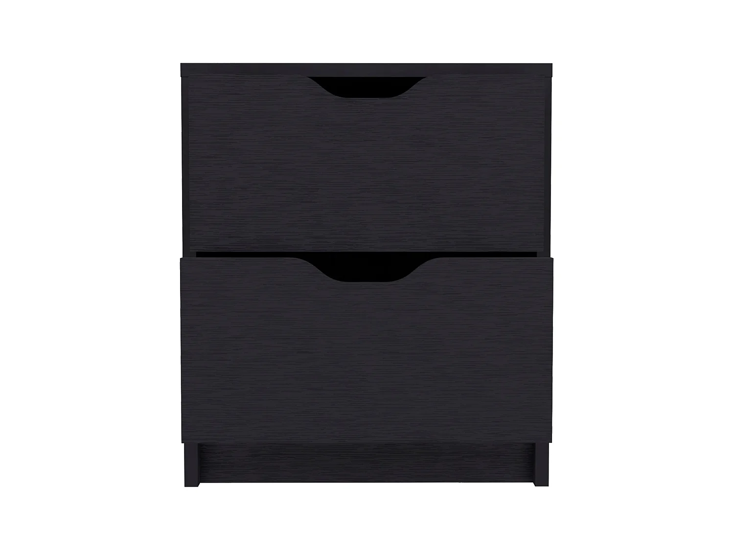 Table de chevet Basilea en mélamine avec 2 tiroirs avec rails métalliques , noir , 48 cm X 41 cm X 36.3 cm