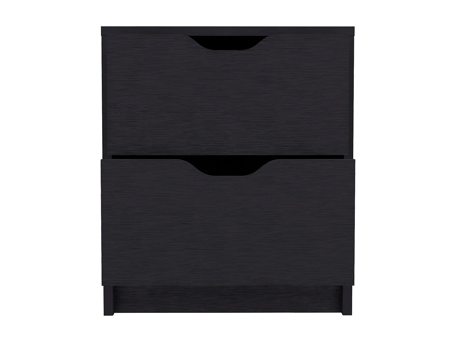 Mesa de cabeceira Basilea em melamina com 2 gavetas com calhas metálicas, preta, 48 cm X 41 cm X 36.3 cm