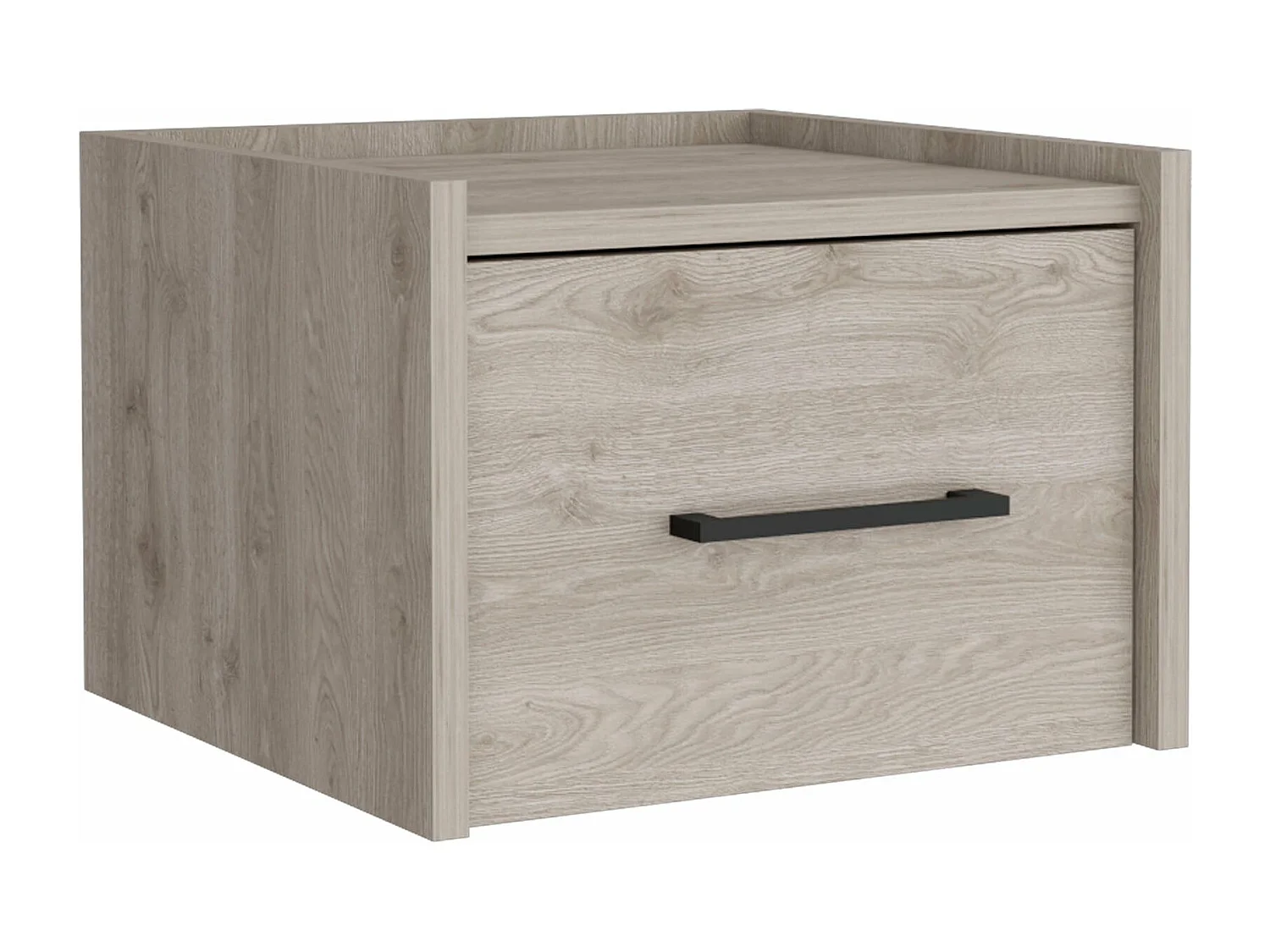 Comodino galleggiante Boa con un cassetto con guide metalliche , grigio , 25 cm X 35 cm X 33.5 cm