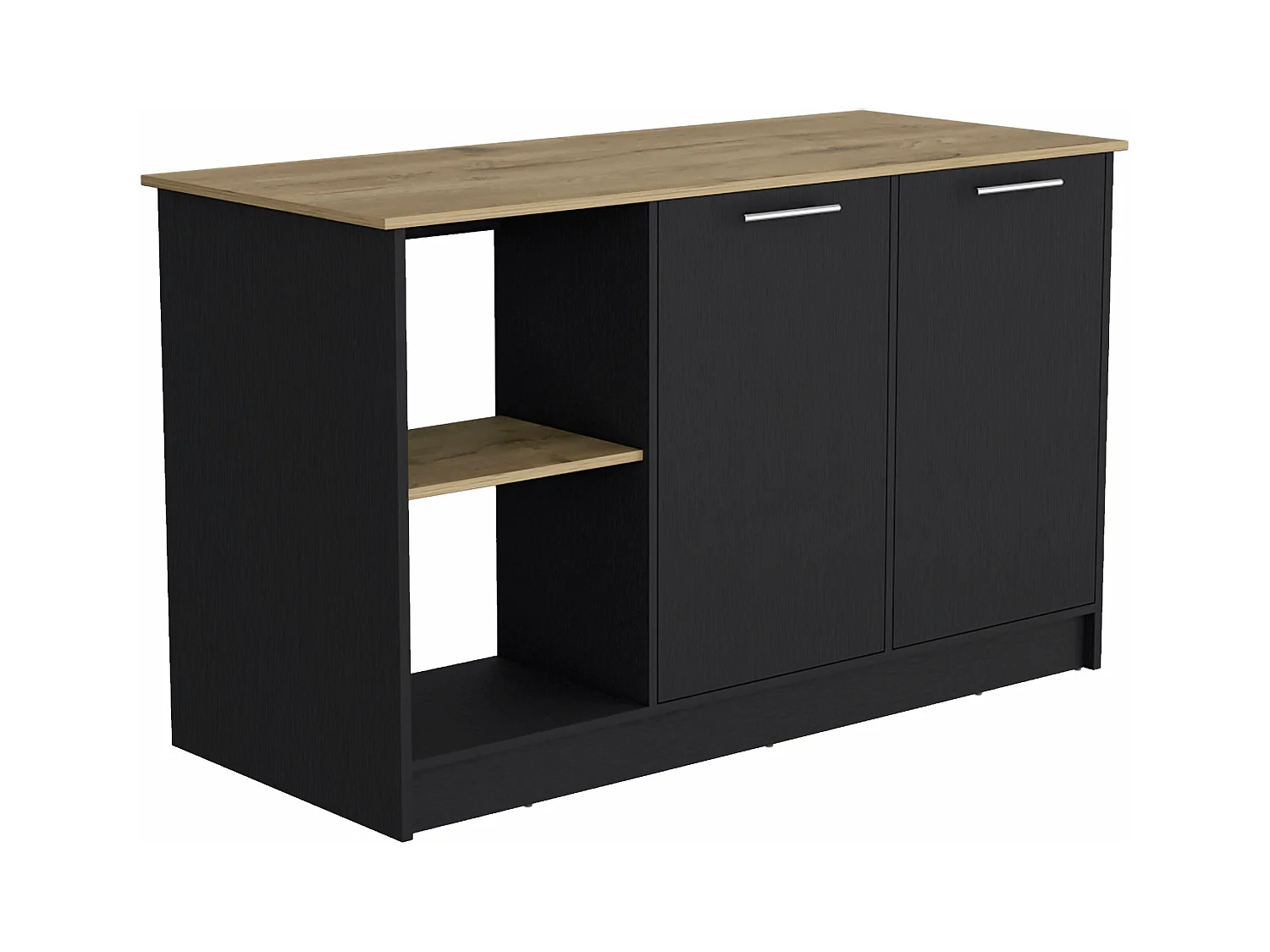 Isola da cucina Enebro in melamina con 2 ante e 6 ripiani, multicolore, 90 cm X 150 cm X 64 cm