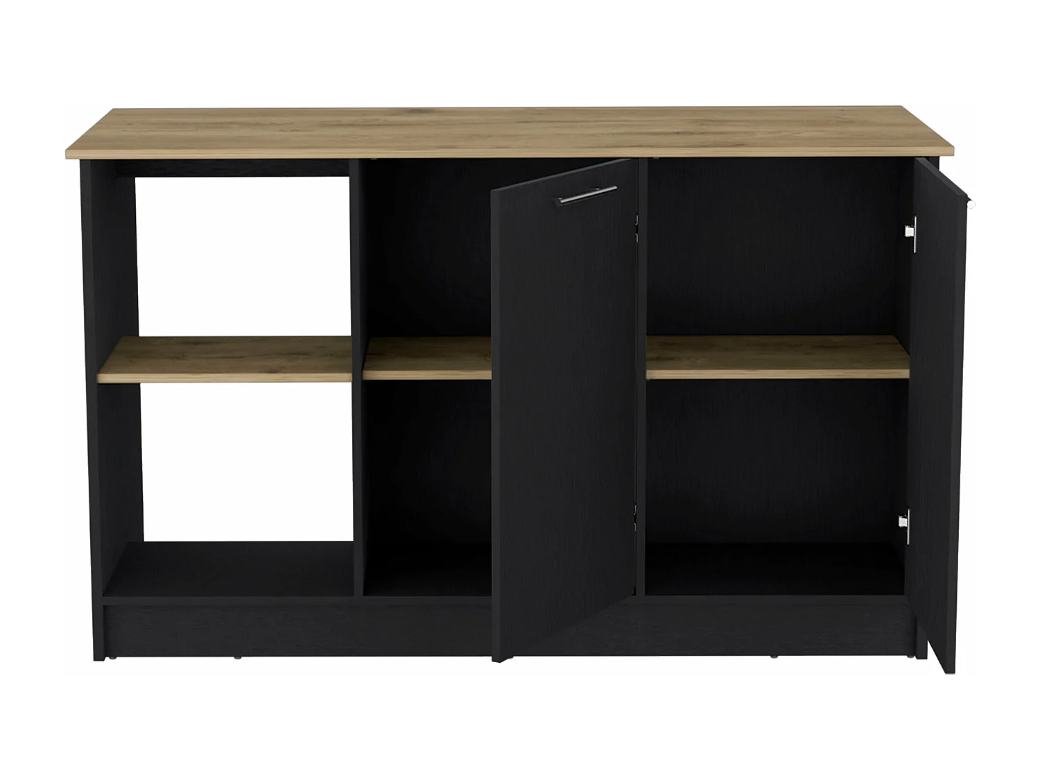 Isla de cocina Enebro en melamina con 2 puertas y 6 estantes , multicolor , 90 cm  X 150 cm  X 64 cm