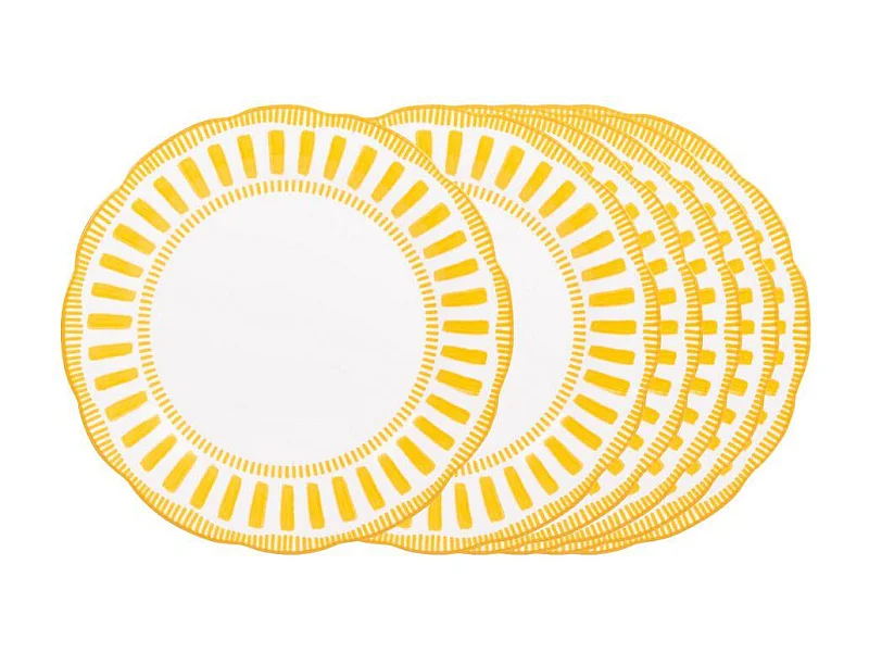 Assiette plate Napoli jaune 27 cm (lot de 6)