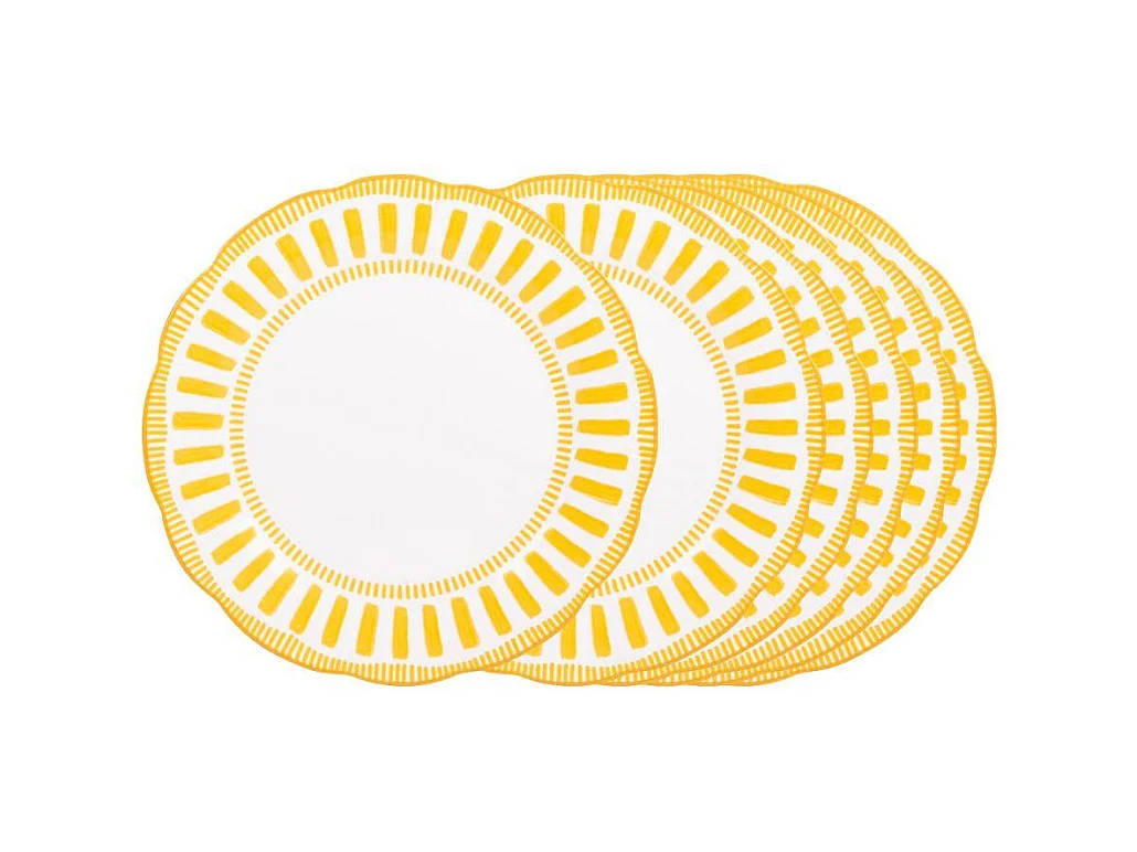 Assiette plate Napoli jaune 27 cm (lot de 6)