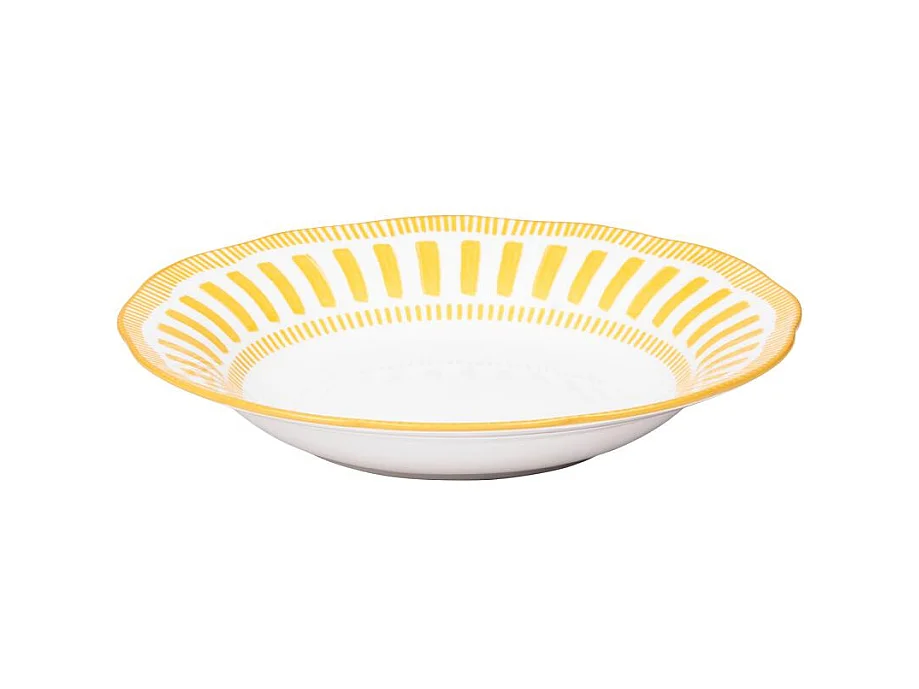 Assiette creuse Napoli jaune 22 cm (lot de 6)