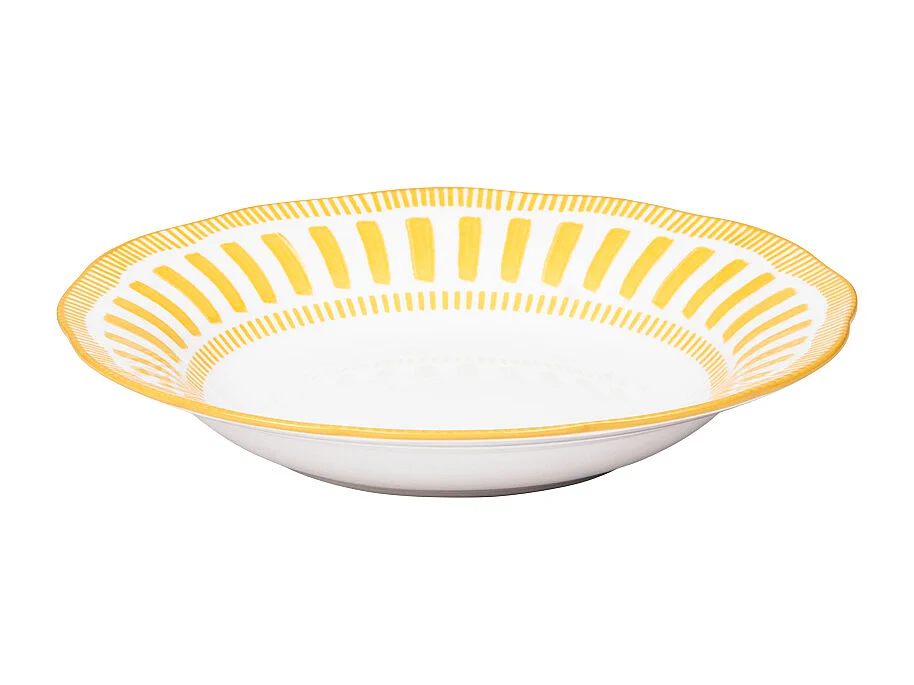 Assiette creuse Napoli jaune 22 cm (lot de 6)