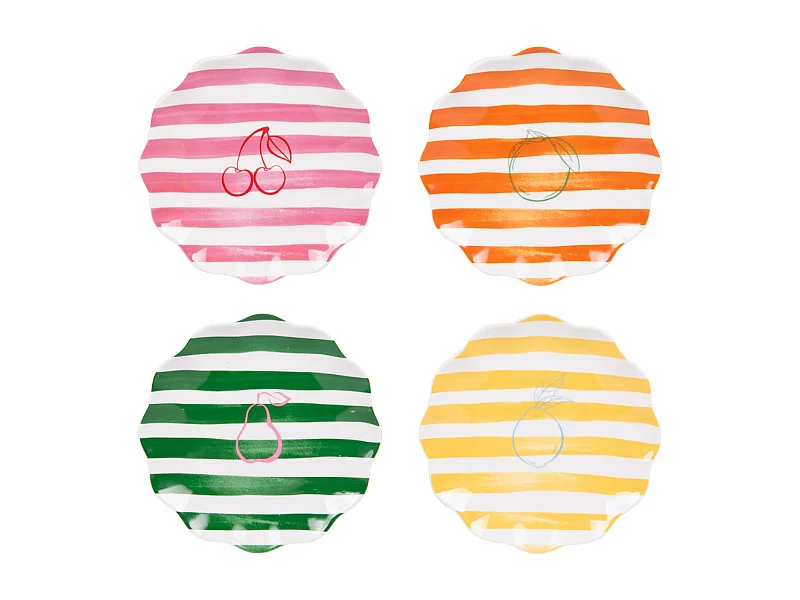 Set de 4 assiettes à dessert Tutti Frutti 20 cm