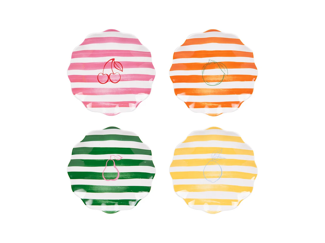 Set de 4 assiettes à dessert Tutti Frutti 20 cm
