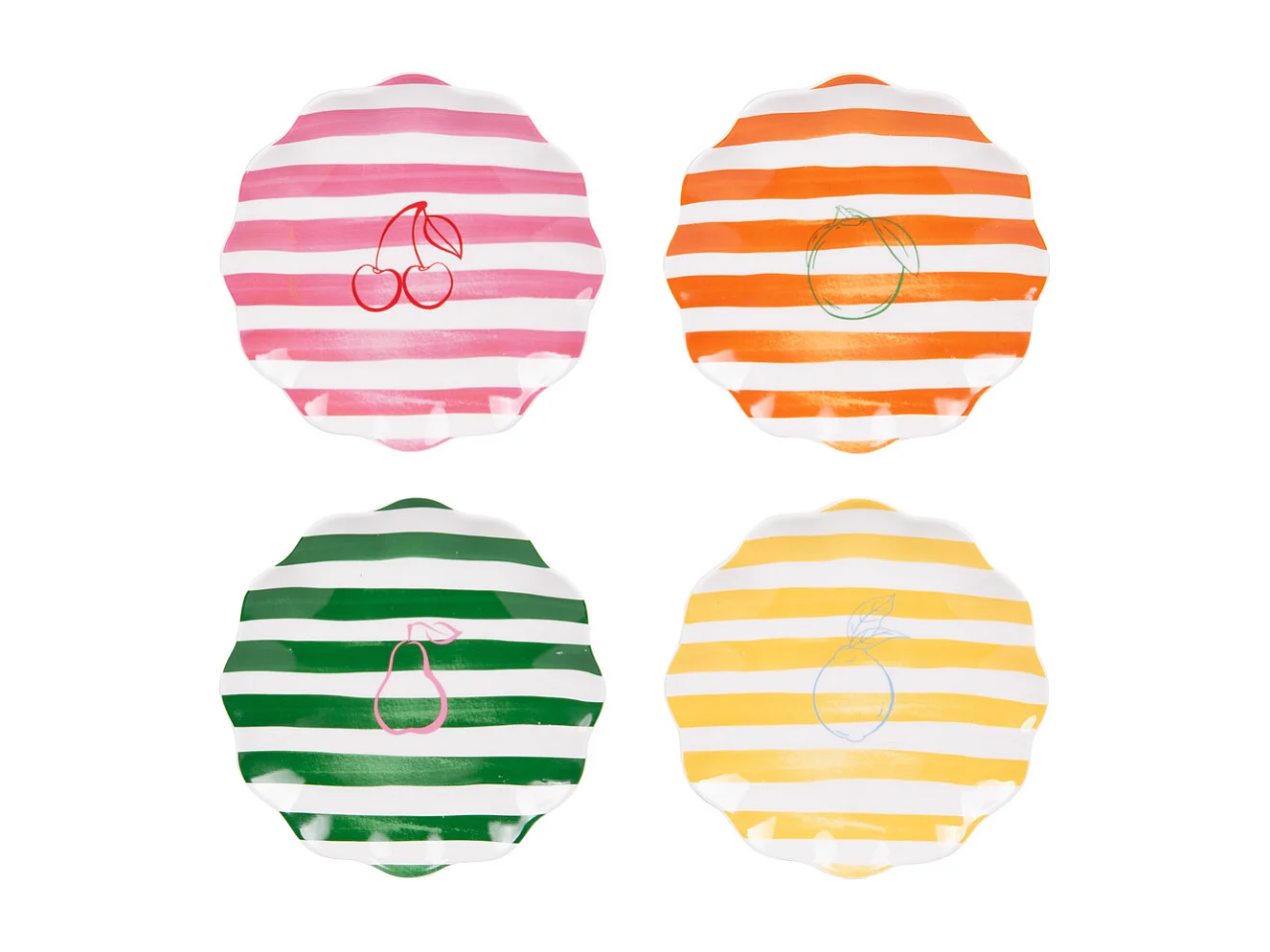Set de 4 assiettes à dessert Tutti Frutti 20 cm