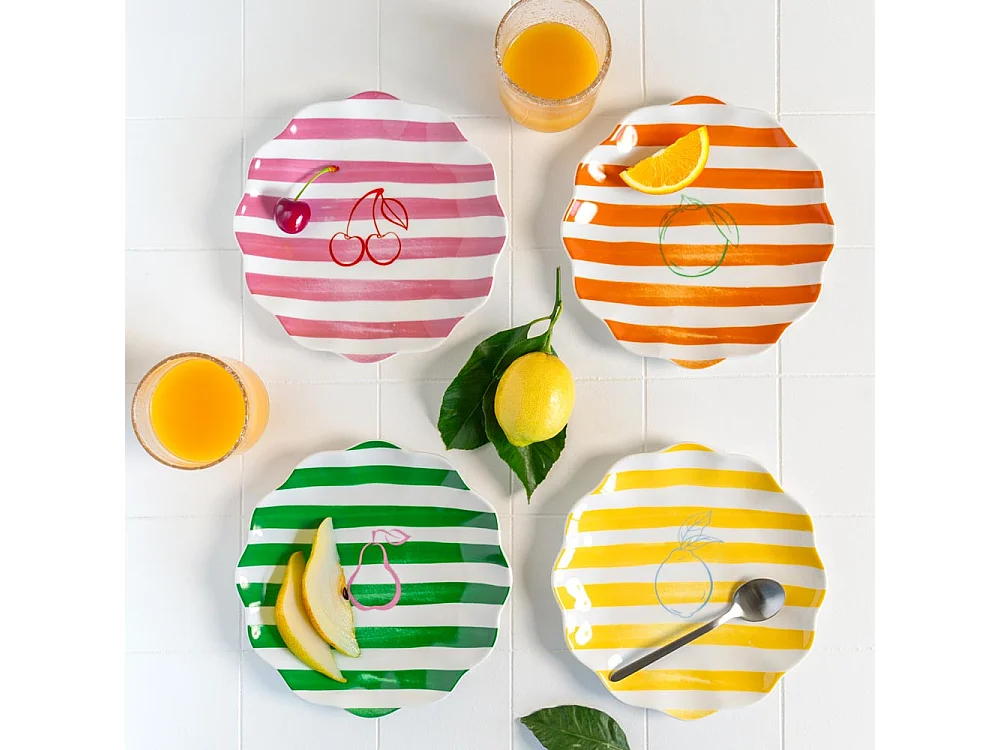Set de 4 assiettes à dessert Tutti Frutti 20 cm