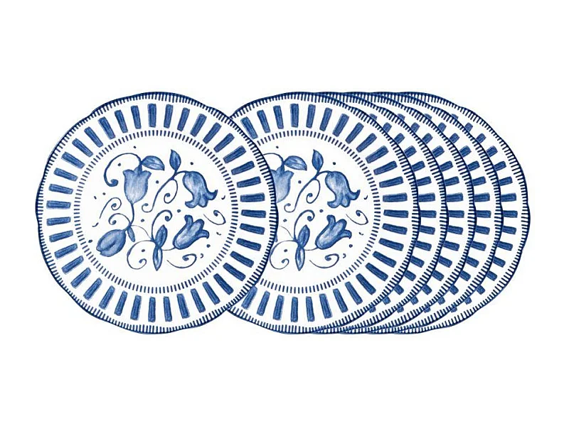 Assiette à dessert Napoli bleue 21 cm (lot de 6)