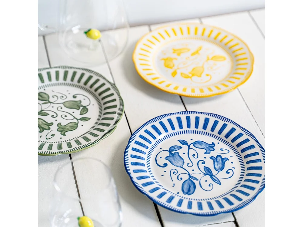 Assiette à dessert Napoli bleue 21 cm (lot de 6)
