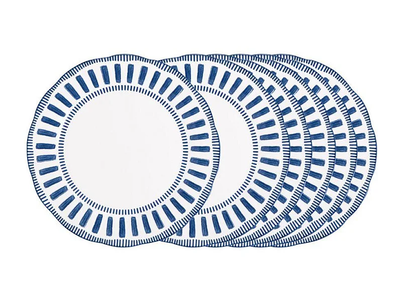 Assiette creuse Napoli bleue 22 cm (lot de 6)