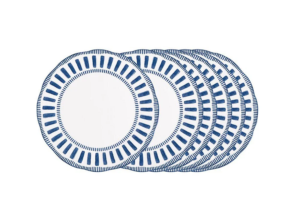 Assiette creuse Napoli bleue 22 cm (lot de 6)