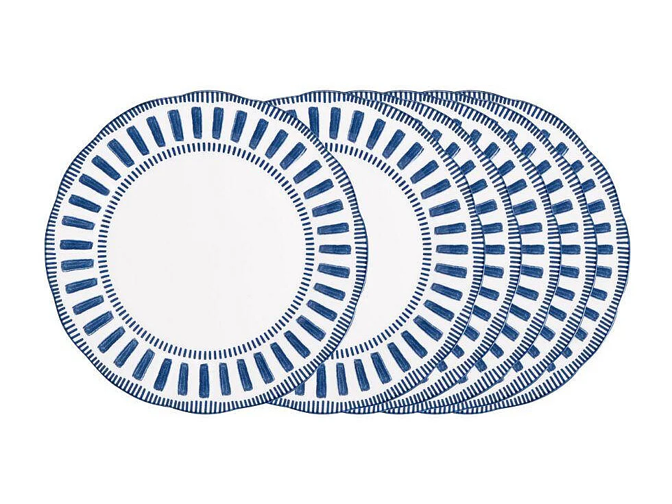 Assiette creuse Napoli bleue 22 cm (lot de 6)