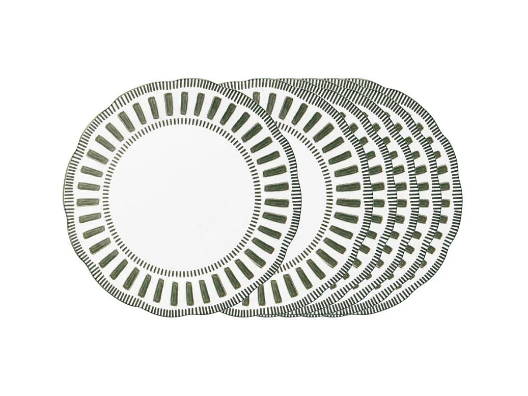 Assiette creuse Napoli verte 22 cm (lot de 6)