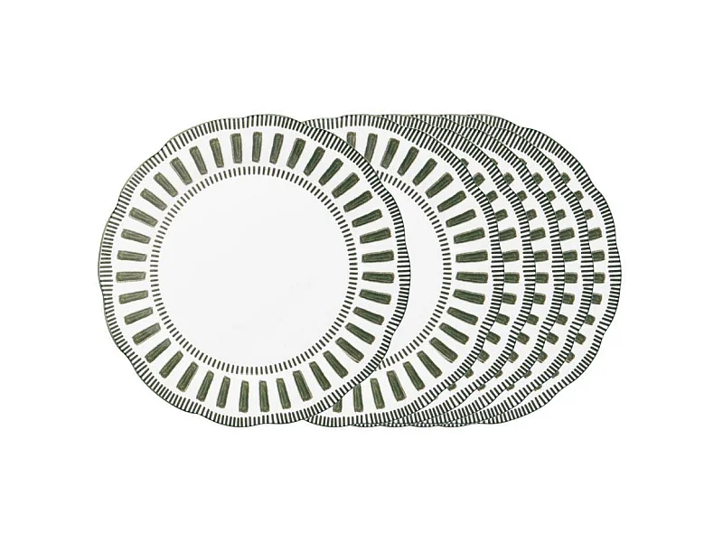 Assiette plate Napoli verte 27 cm (lot de 6)