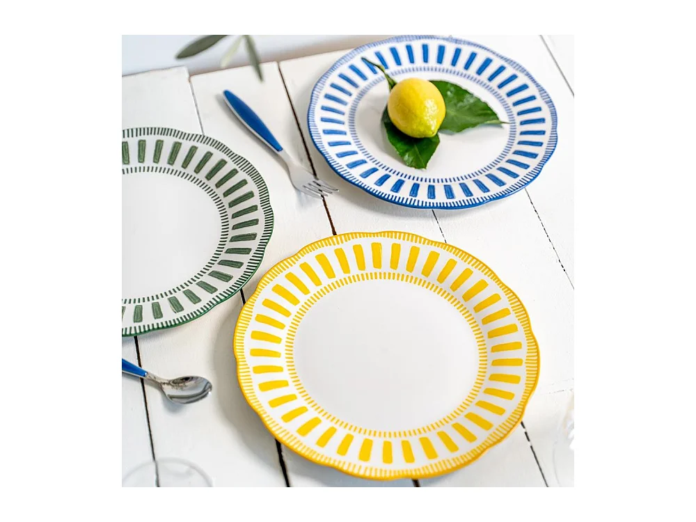 Assiette plate Napoli verte 27 cm (lot de 6)