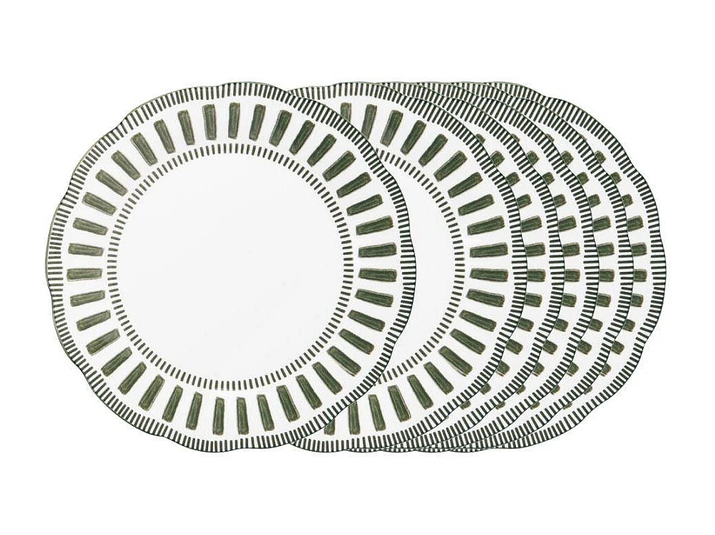 Assiette plate Napoli verte 27 cm (lot de 6)