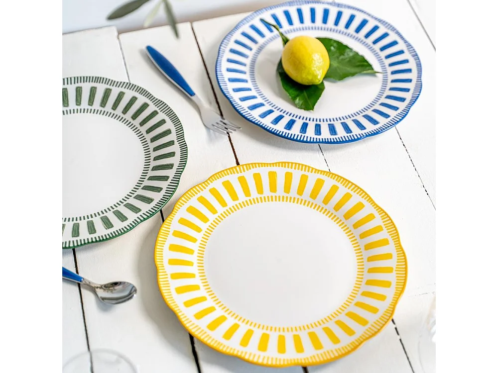 Assiette plate Napoli verte 27 cm (lot de 6)