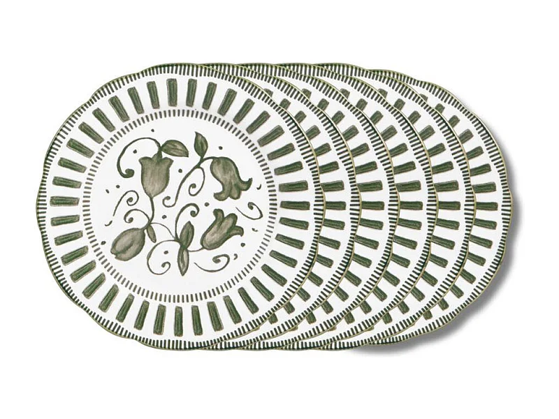 Assiette à dessert Napoli verte 21 cm (lot de 6)