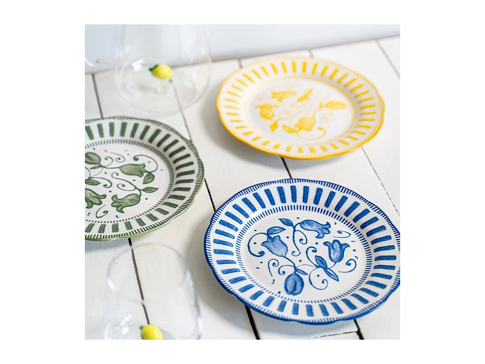 Assiette à dessert Napoli verte 21 cm (lot de 6)