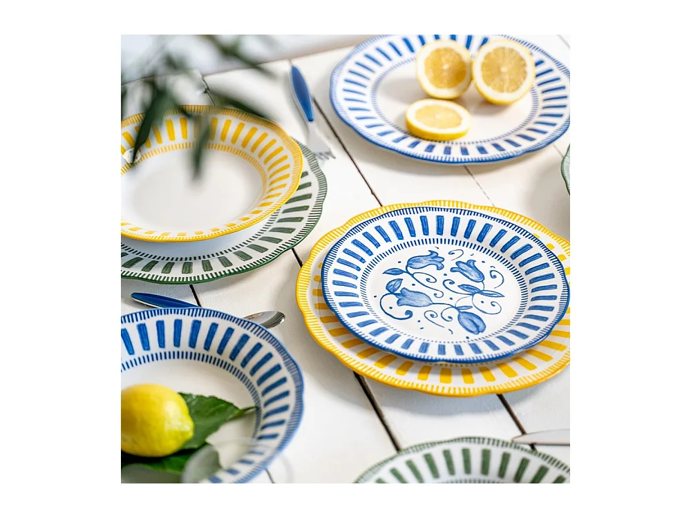 Assiette à dessert Napoli verte 21 cm (lot de 6)