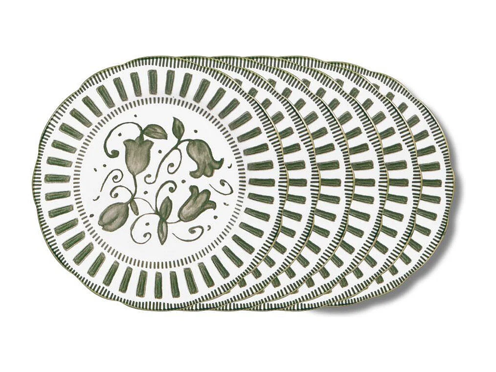 Assiette à dessert Napoli verte 21 cm (lot de 6)