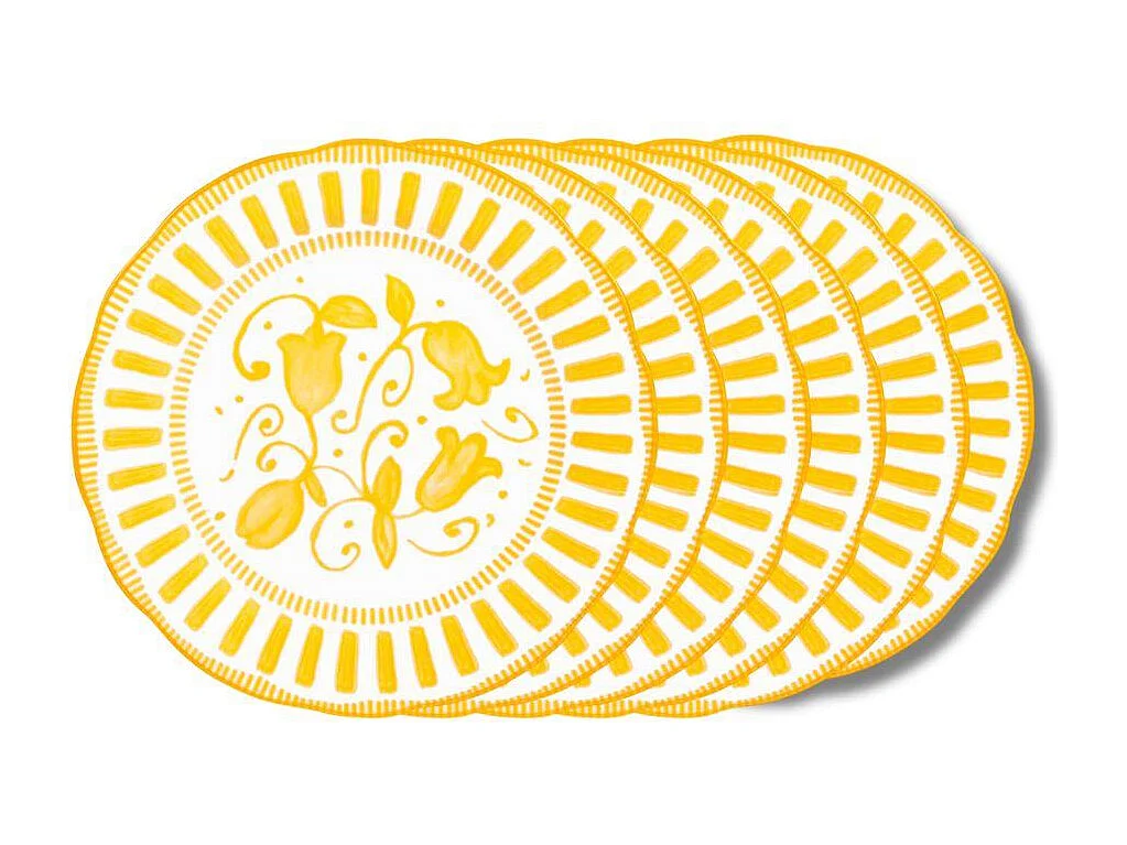 Assiette à dessert Napoli jaune 21 cm (lot de 6)