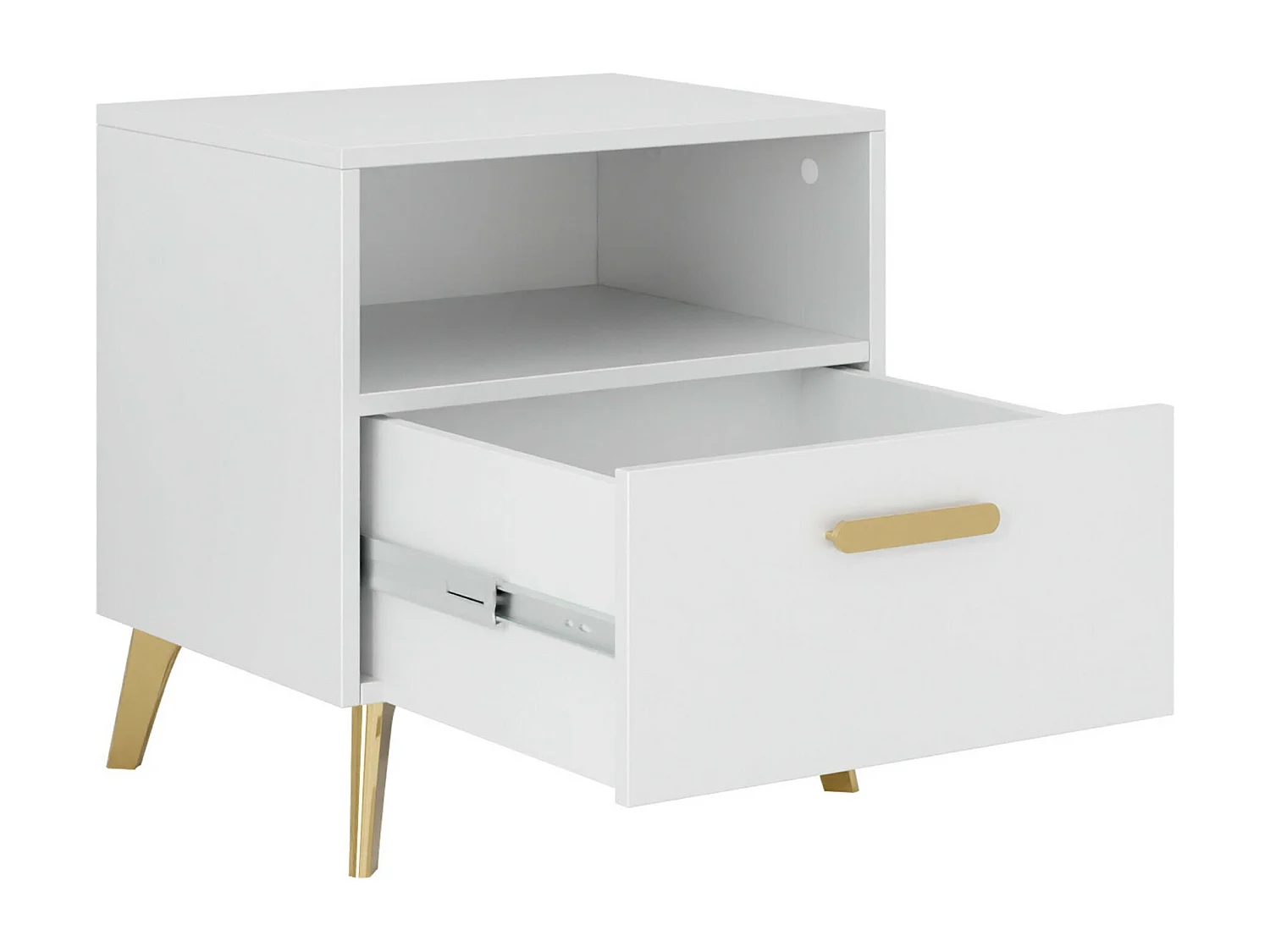 Table de chevet Comfivo Teslomo 111, Doré|Cachemire Brillant|Cachemire, 47x40x38cm