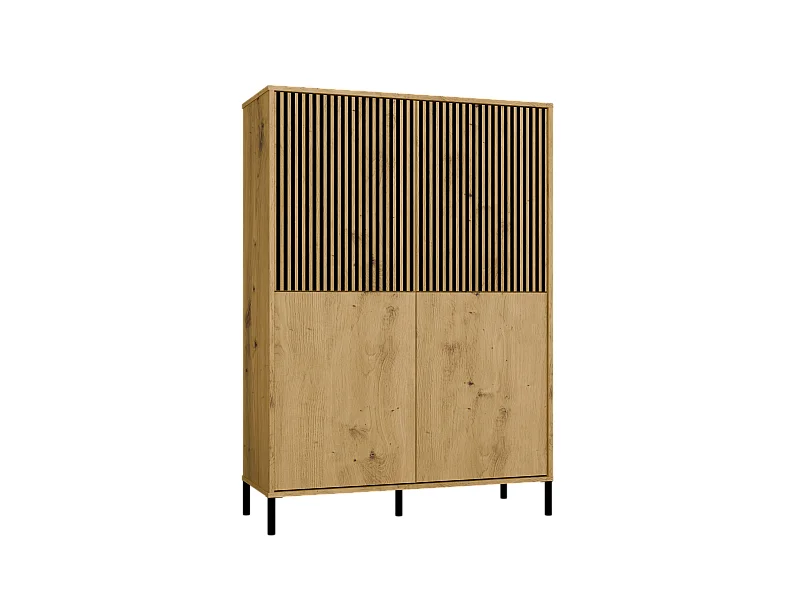 KAMARO Witryna 4D Slim | Dąb Artisan  | 103.5x40x147.5 cm |  4 Drzwi Gładkie/Ryflowane