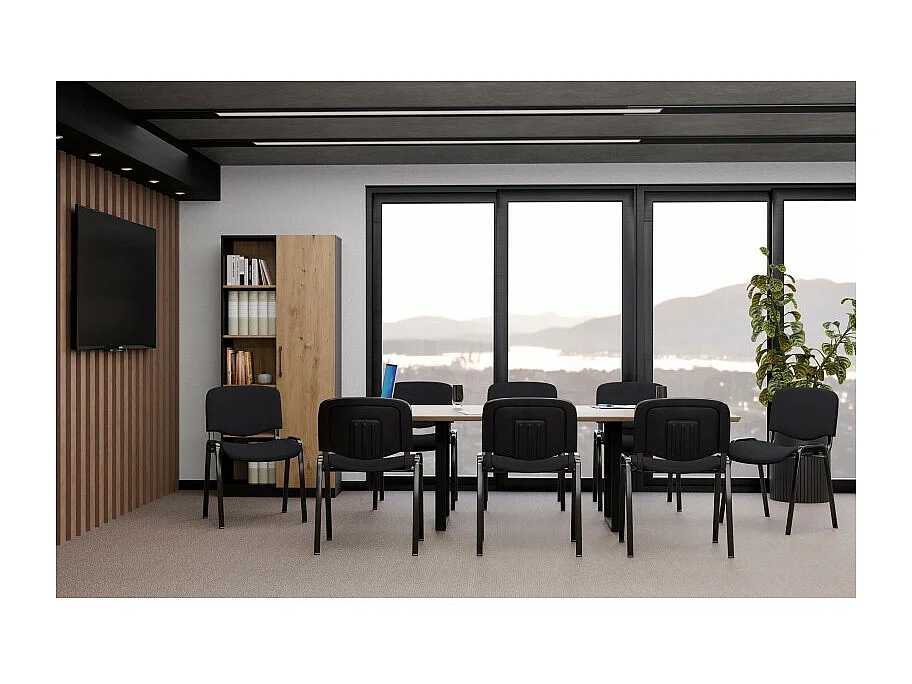 OIN – Silla de conferencia – Hasta 120 kg – Negra