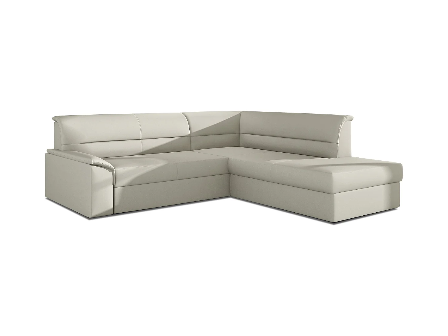 Divano d'angolo Lusio R/Tessuto/Bianco